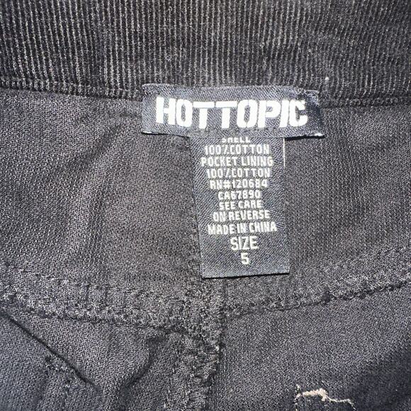 Hot Topic Corduroy Pants Black And Tan Women’s Size 5 Baggy - Picture 7 of 13